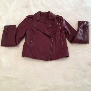 Maroon leather jacket
